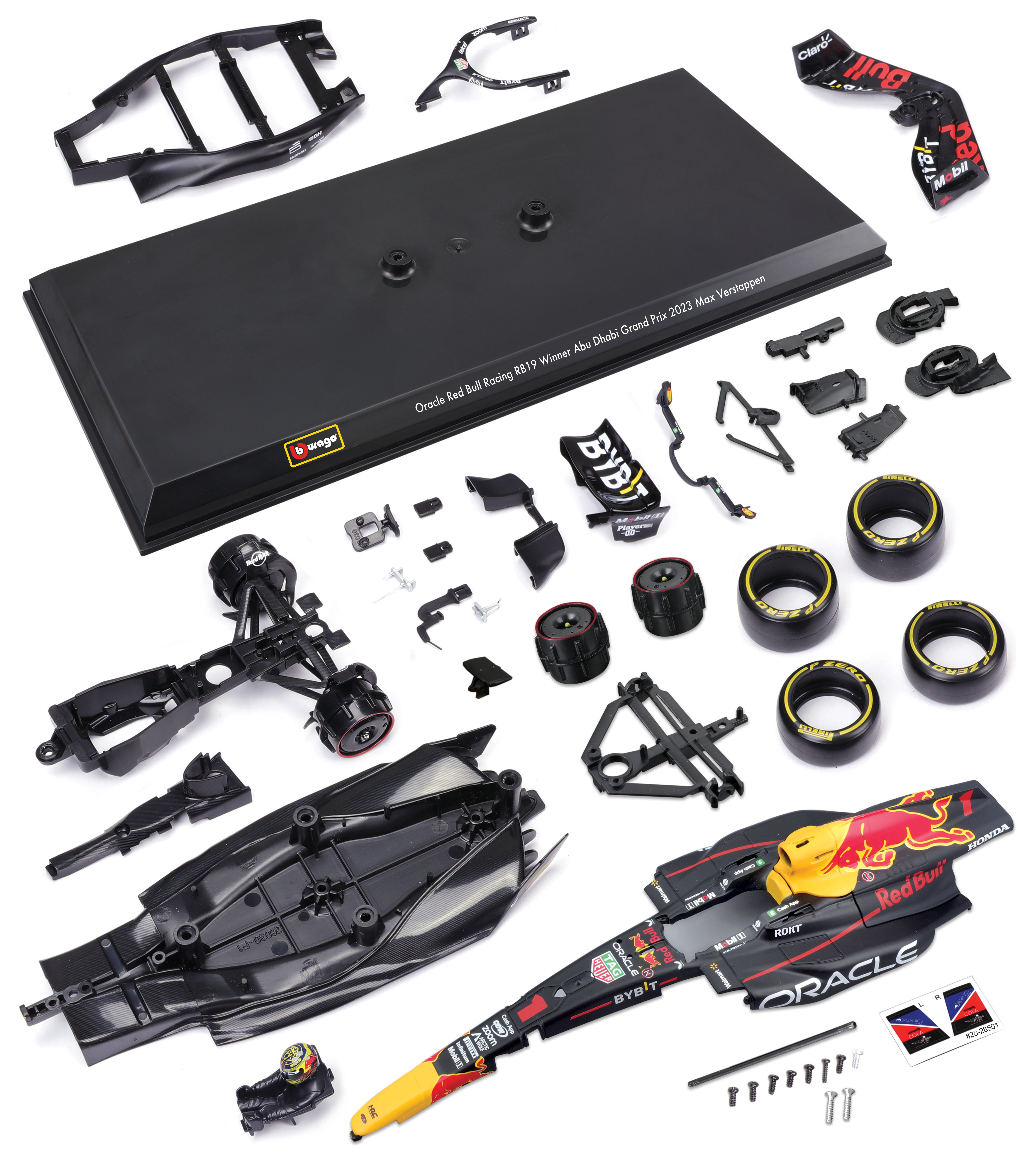 Formula Model Kit Oracle Red Bull Racing Rb19 With Helmet & Plastic Stand 1:24