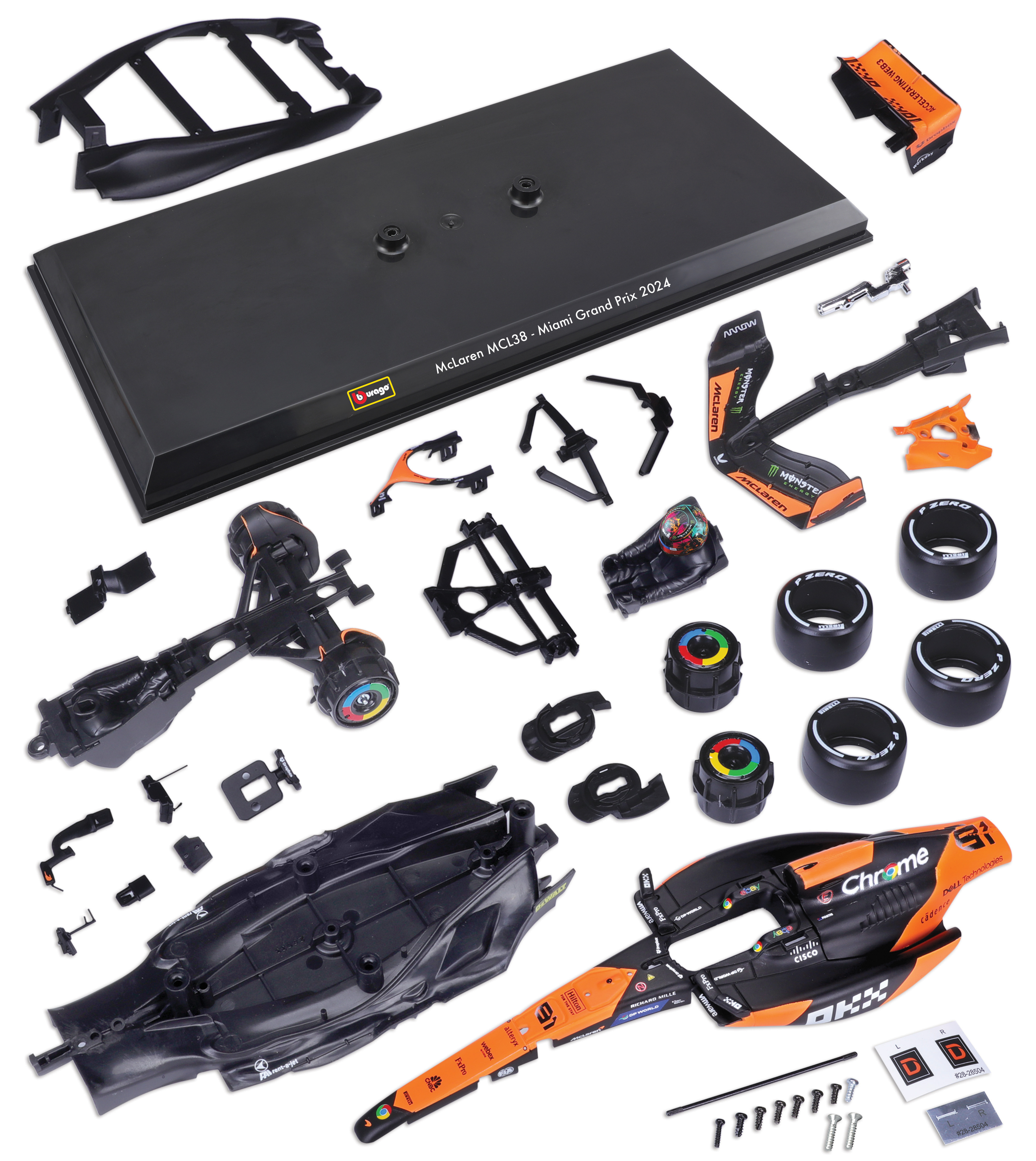 Formula Model Kit Mclaren Mcl38 With Helmet & Plastic Stand 1:24