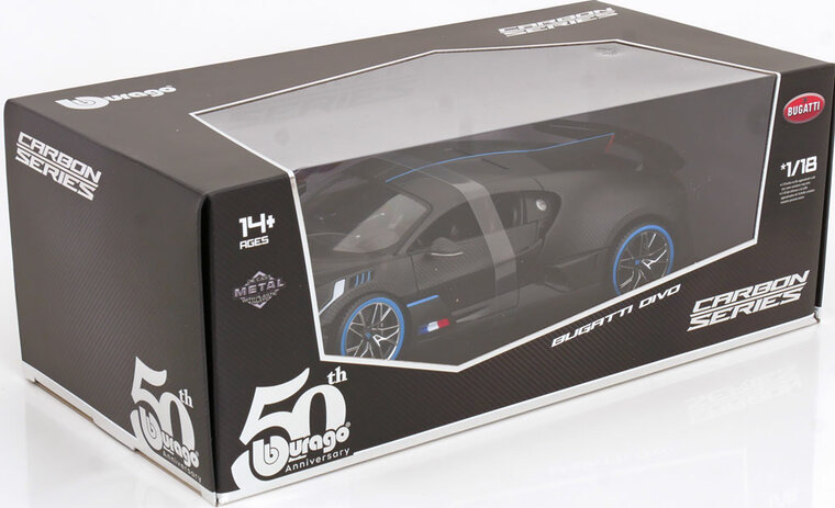 სათამაშო მანქანა Bburago ბუგატი დივო - ლიმიტირებული სერია 1/18 - საკოლექციო მოდელი - satamasho manqana - ხედი 2