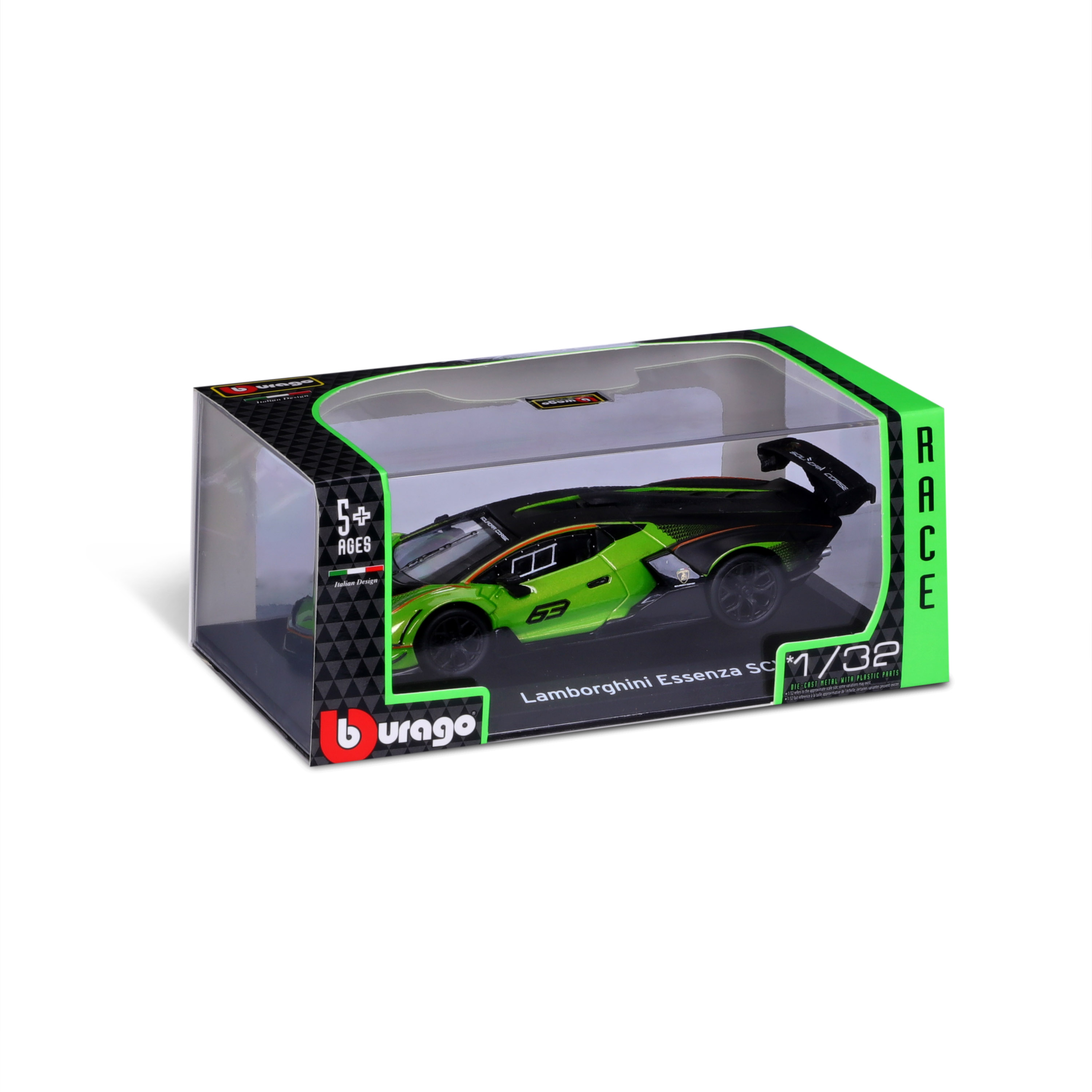 სათამაშო მანქანა Bburago ლამბორგინი Essenza SCV12 – სარბოლო მოდელი 1/32 - საკოლექციო მოდელი - satamasho manqana - ხედი 2