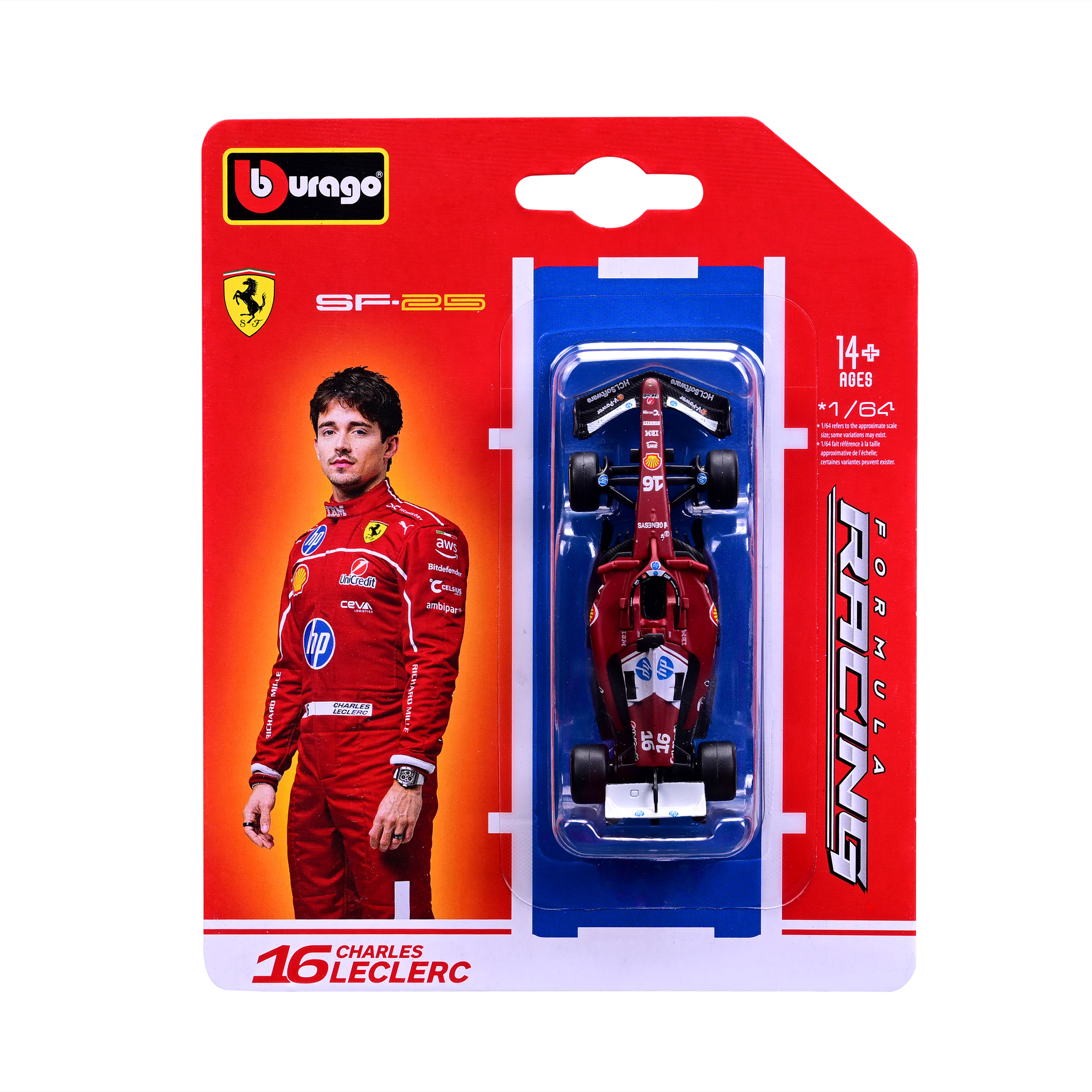 #16 შარლ ლეკლერი – Scuderia Ferrari SF-25 (2025) – ფორმულა 1 მოდელი ხედი 2