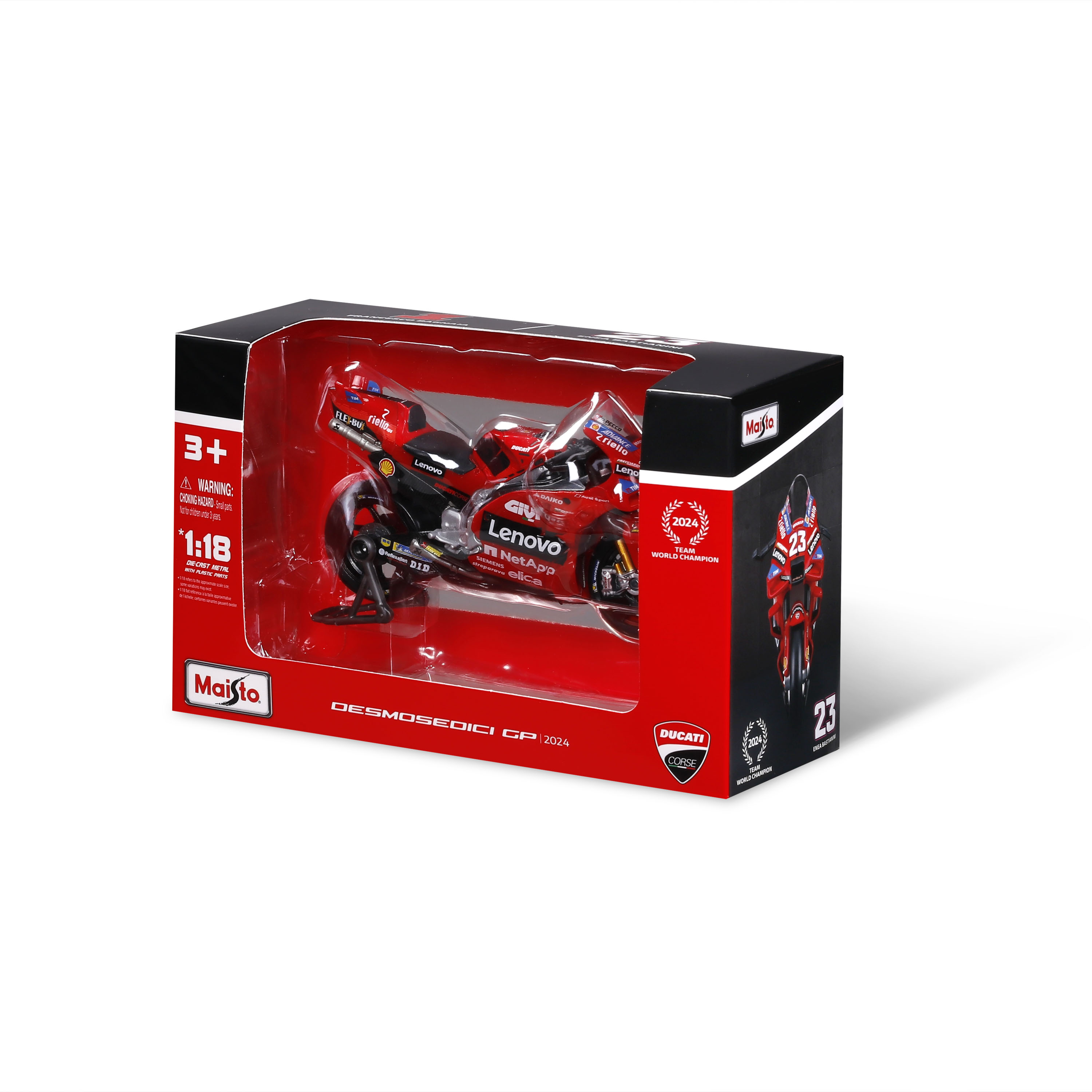 1:18 GP Racing - Ducati Lenovo Team 2024  #1 Francesco Bagnaia, #23 Enea Bastianini ხედი 4