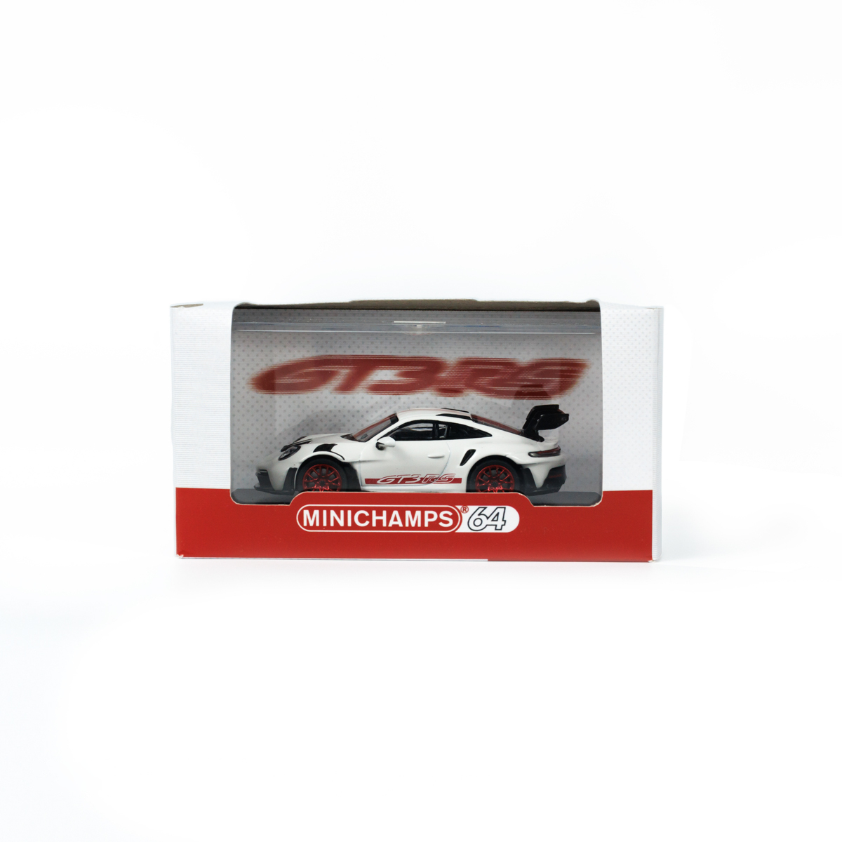 პორშე 911 (992) GT3 RS (2024) თეთრი, წითელი დისკებით ხედი 13