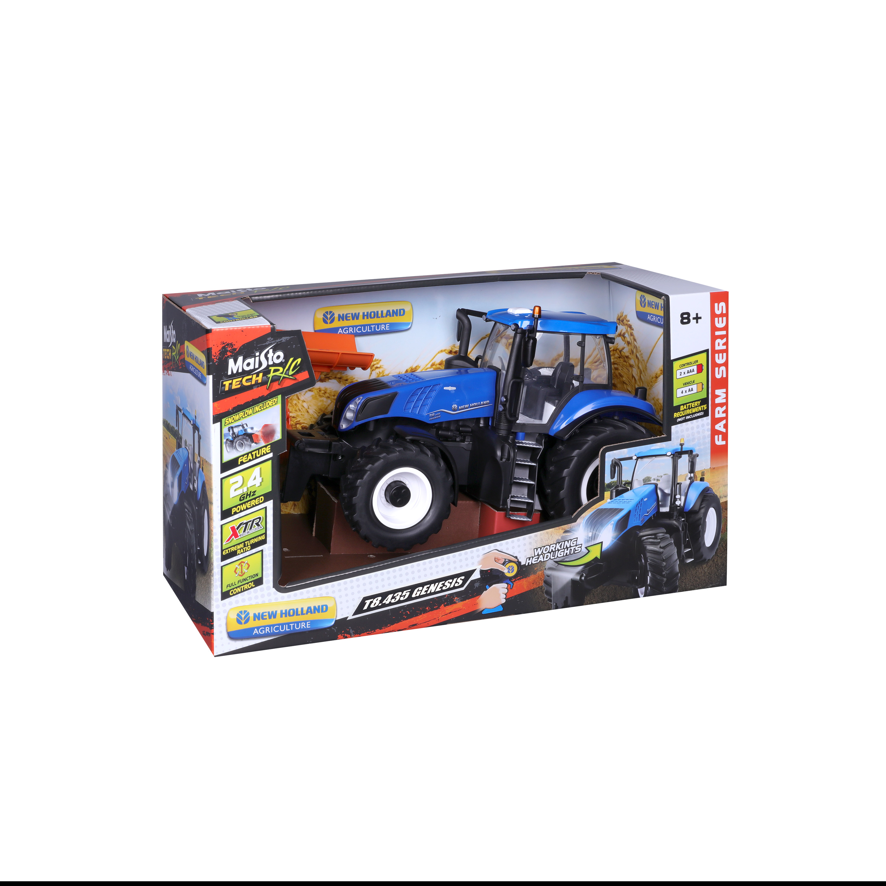 New Holland T8.435 Genesis Snow Plow – დისტანციურად მართვადი სათამაშო ხედი 6