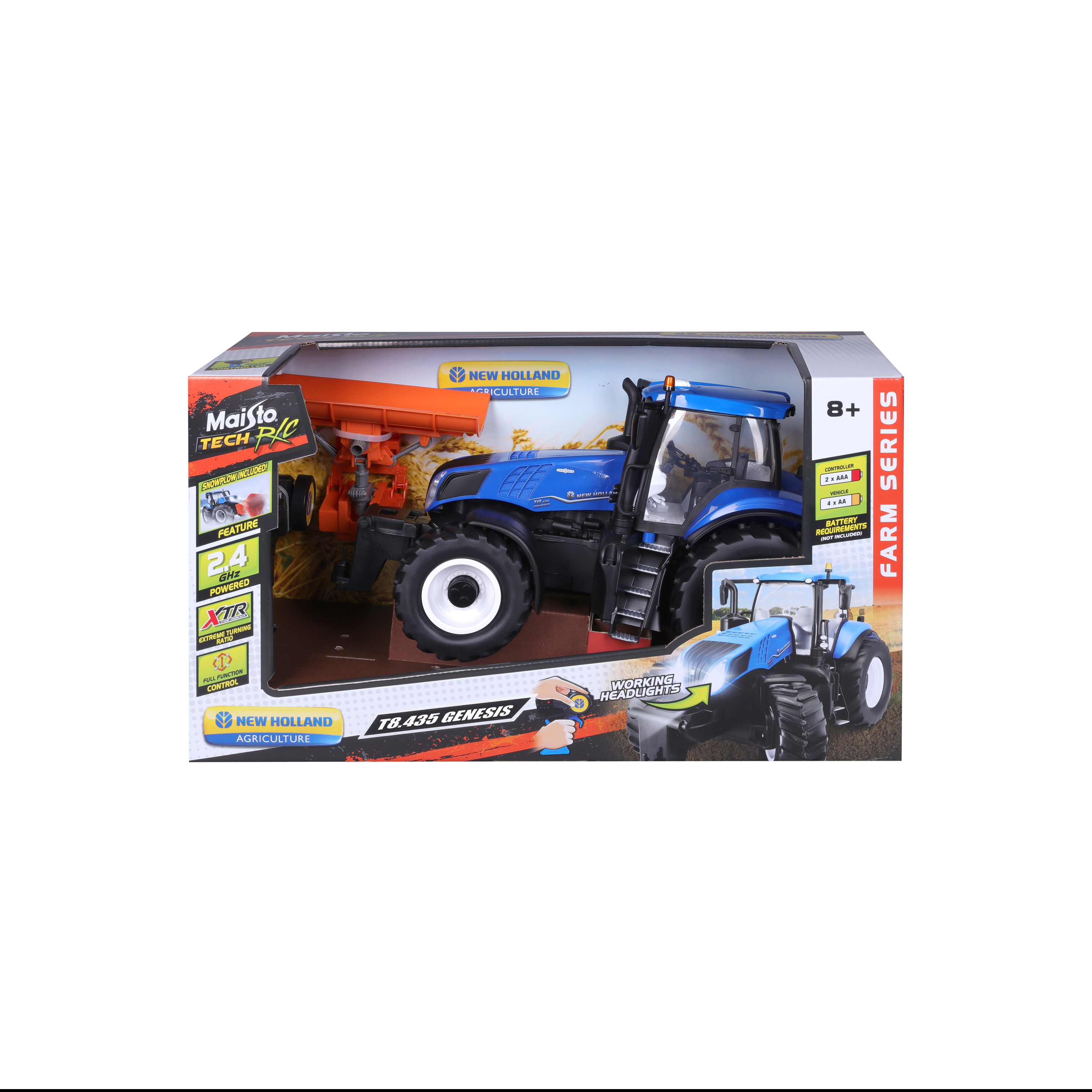 New Holland T8.435 Genesis Snow Plow – დისტანციურად მართვადი სათამაშო ხედი 5