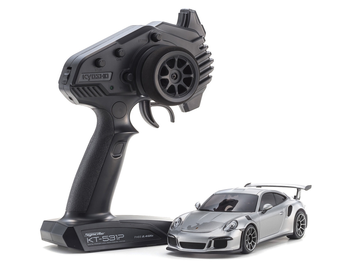 Mini-Z MR04 RWD პორშე 911 GT3 RS ვერცხლისფერი ხედი 1