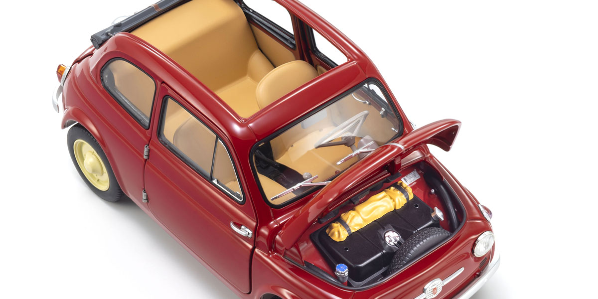 Fiat Nuova 500 - მარჯნისფერი წითელი ხედი 4