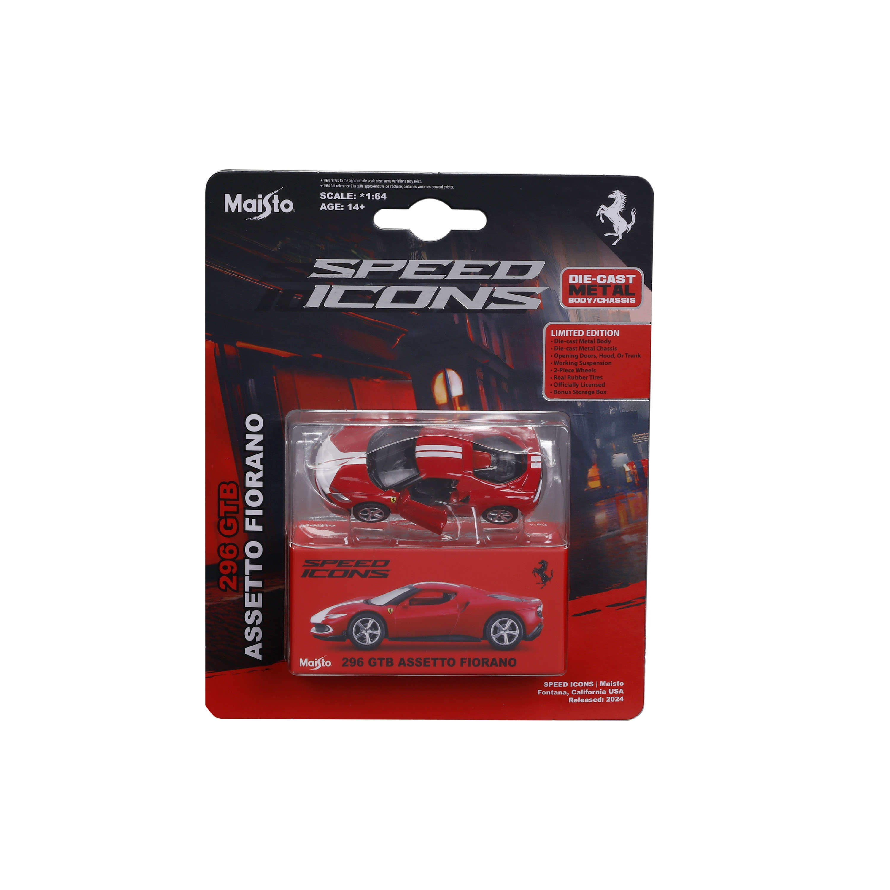 ფერარი 296 GTB Assetto Fiorano – საკოლექციო მოდელი (1:64) ხედი 2