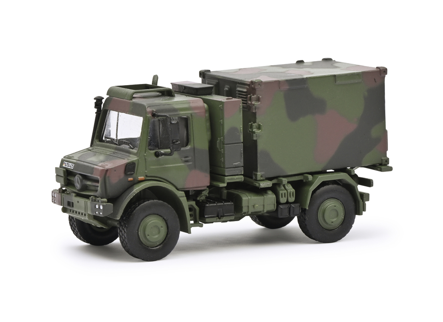 Unimog U5023 სარადიო კონტეინერი – 1/87 სამხედრო მოდელი ხედი 1