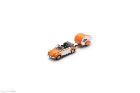 Schuco 1:87 Volkswagen Beetle Cabriolet with Trailer